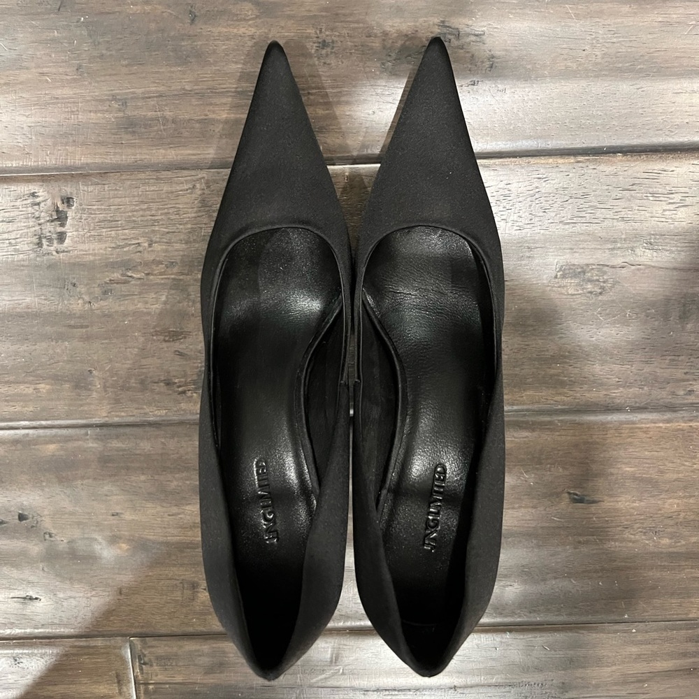 J.ING satin black heels size 36